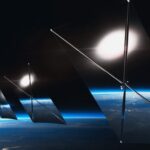 Satélite con espejo reflejando la luz del sol hacia la Tierra durante la noche como parte del proyecto de la startup Reflect Orbital.