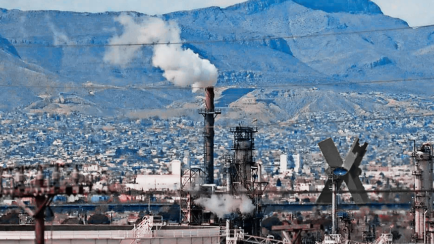 Vista de la refinería de Marathon Petroleum en El Paso, Texas, mientras continúa el proceso para renovar su permiso de emisiones al aire.